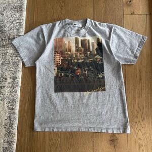 Wind And Sea Graphic T Shirt Men's Large Gray Streetwear Los Angeles Skyline